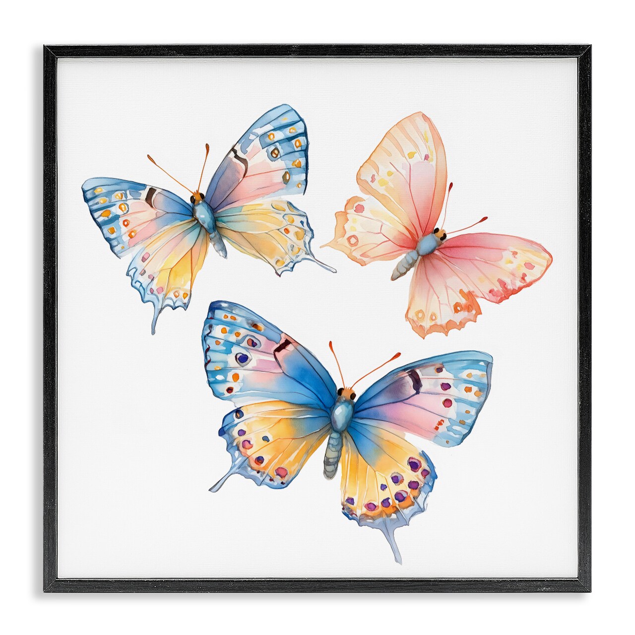 Stupell Industries Whimsical Butterfly Trio Framed Giclee, design by Creative Studio